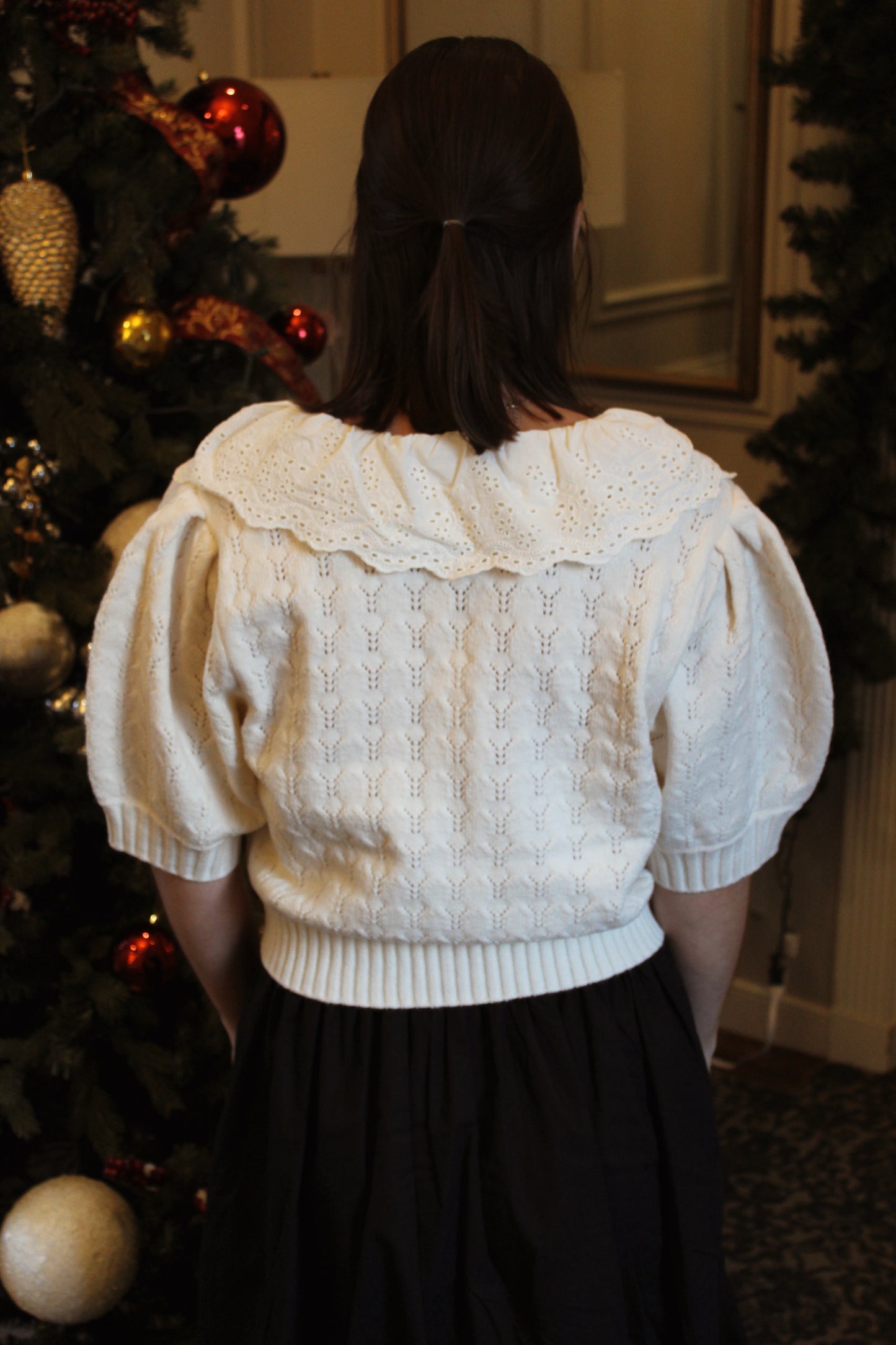 Amelia Lace Collar Cardigan