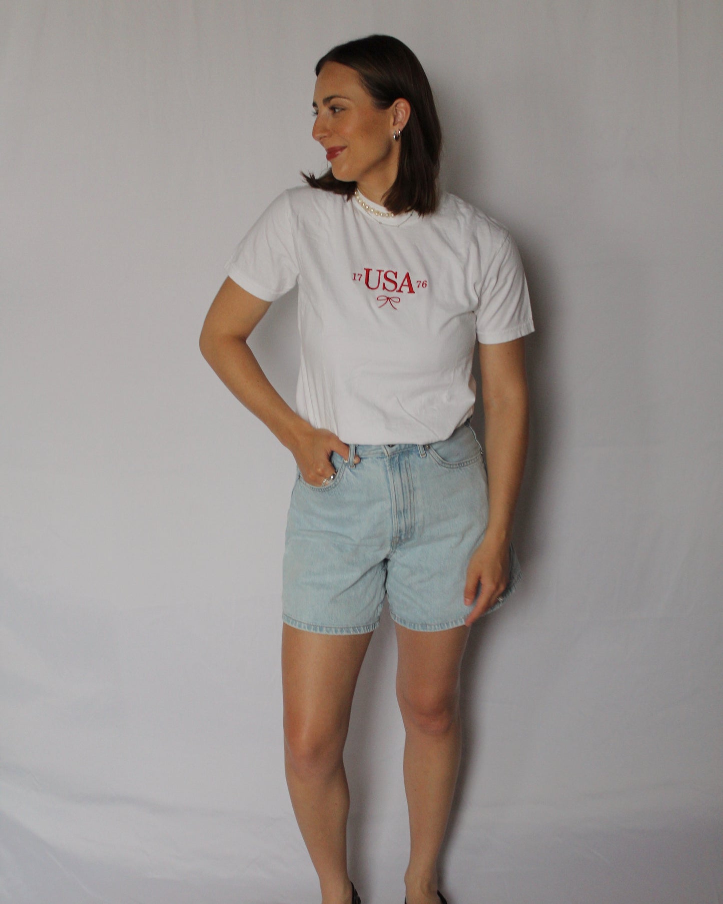 USA 1776 Dainty Bow T-Shirt