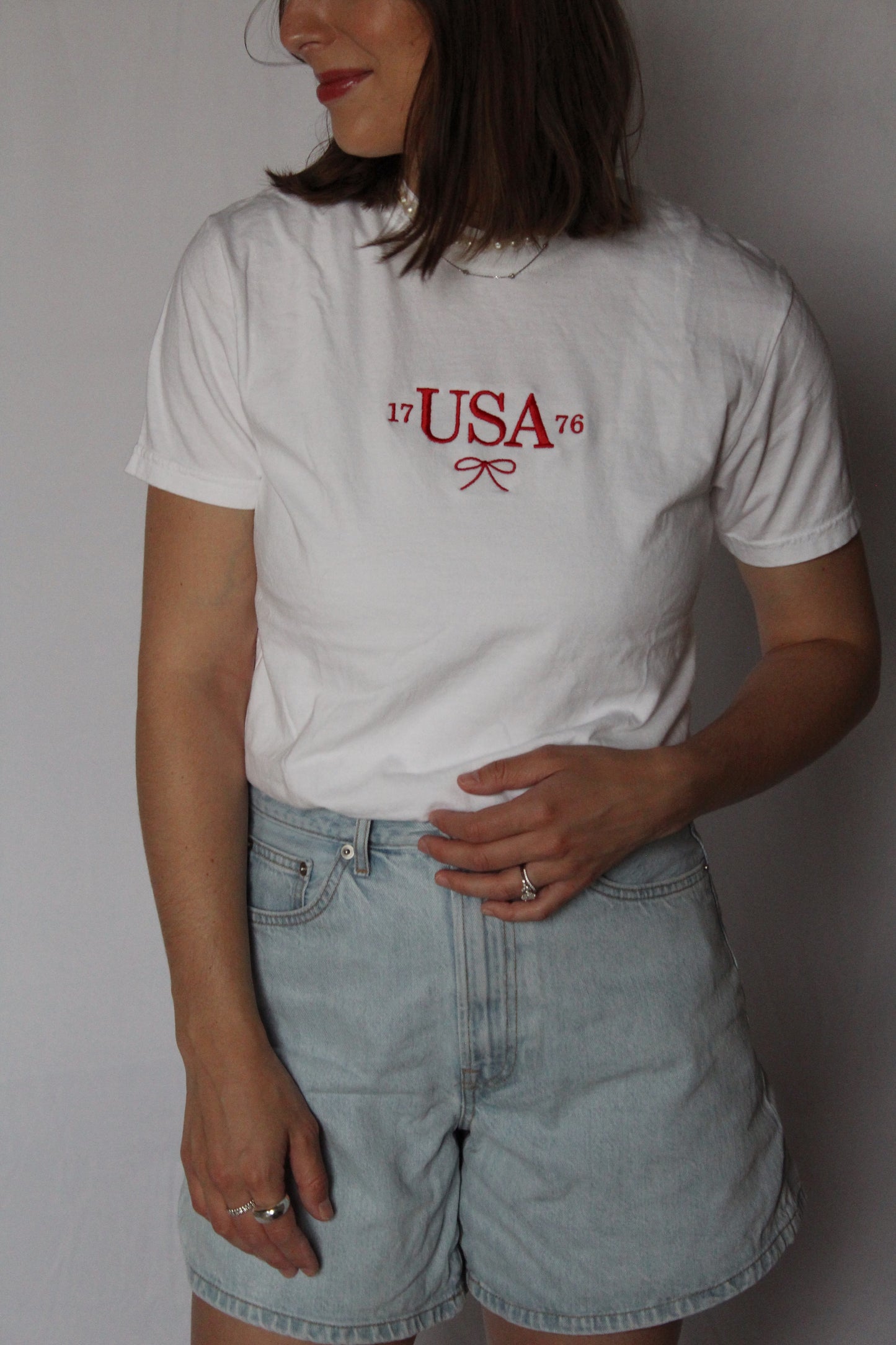 USA 1776 Dainty Bow T-Shirt