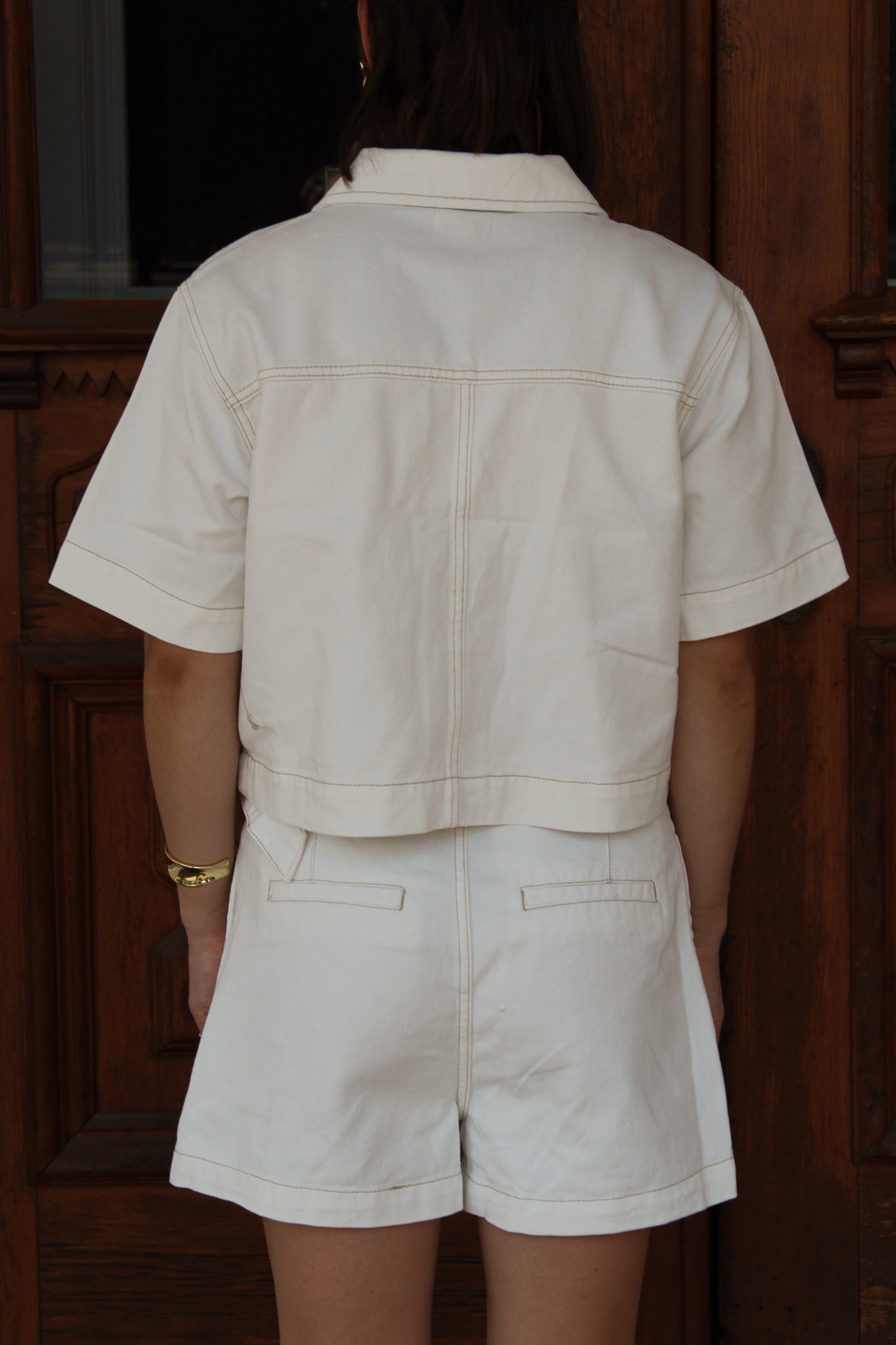 Libby White Denim Top