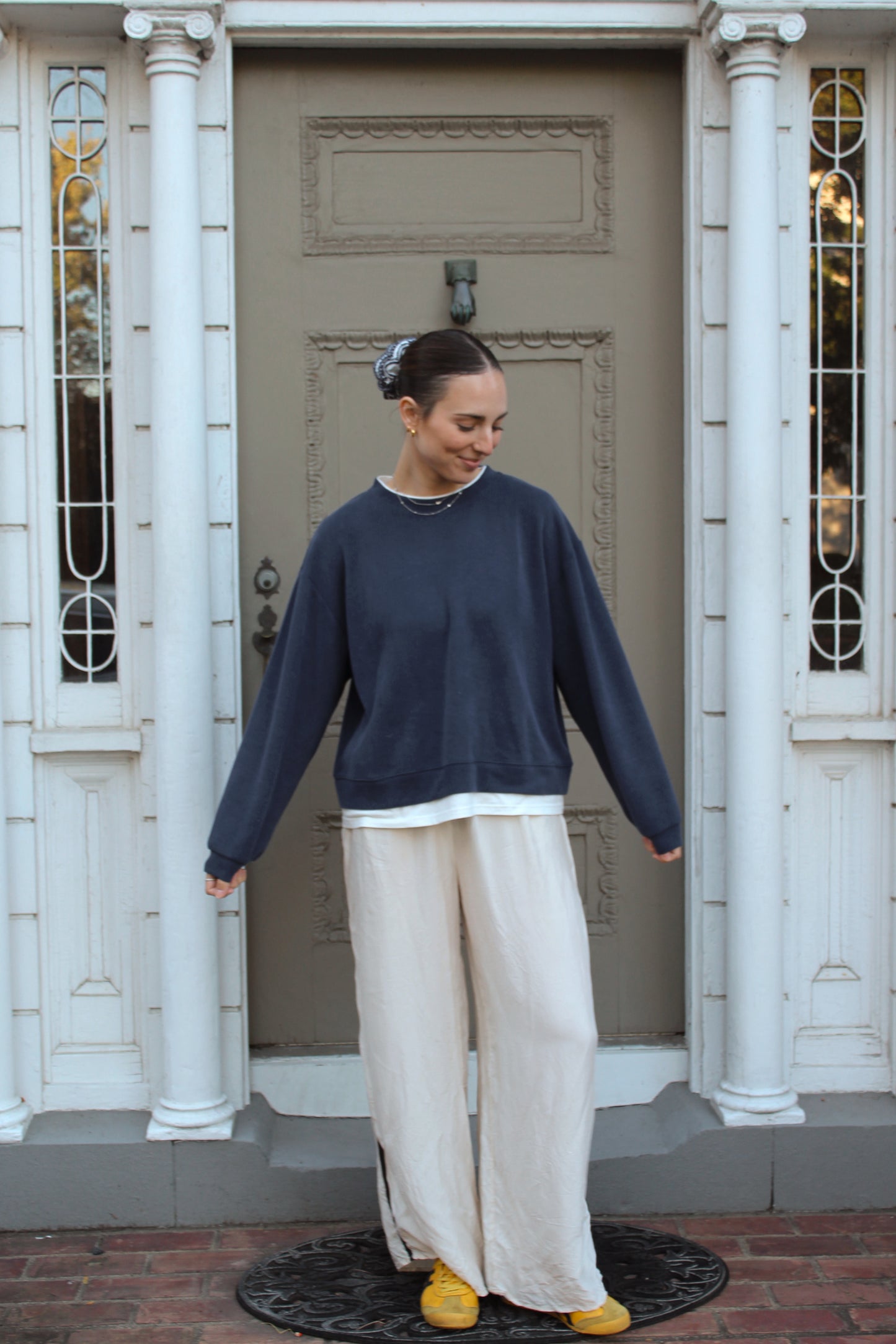 Navy Layered Crewneck