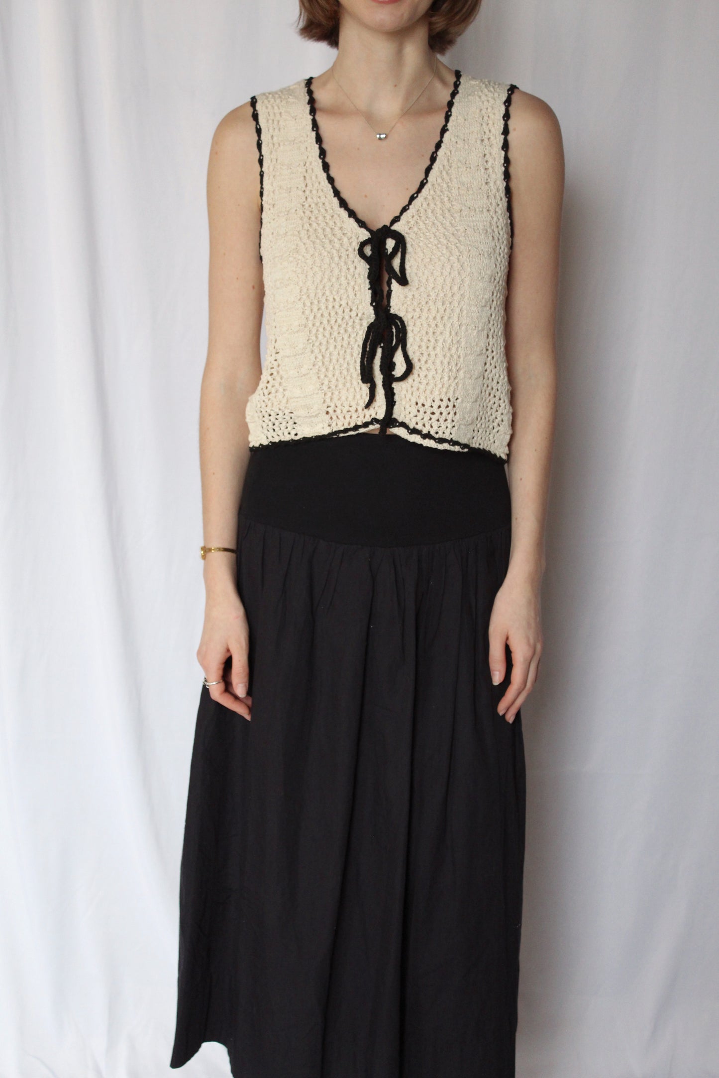 Natalie Crochet Tie Front Vest