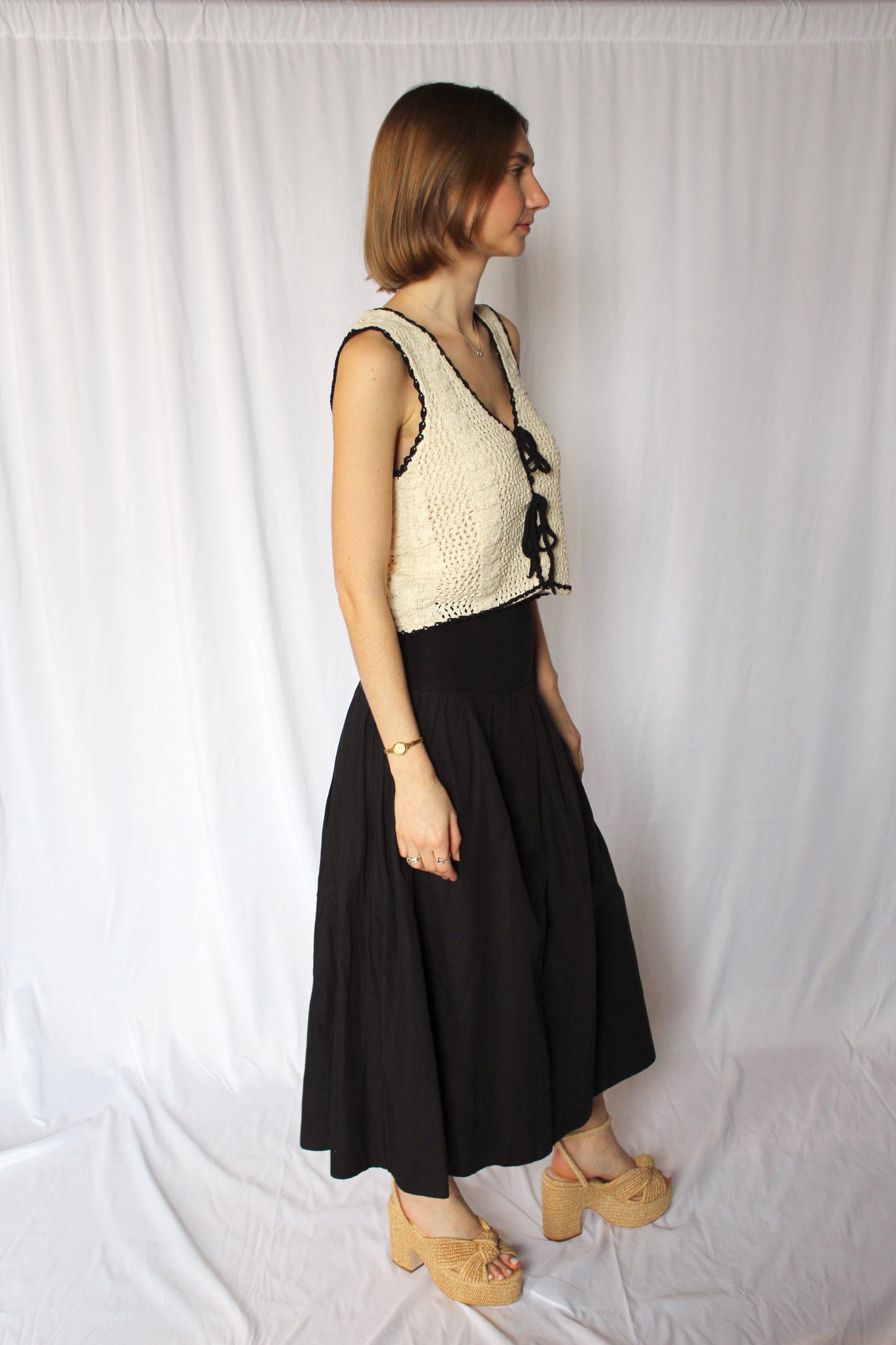 Natalie Crochet Tie Front Vest