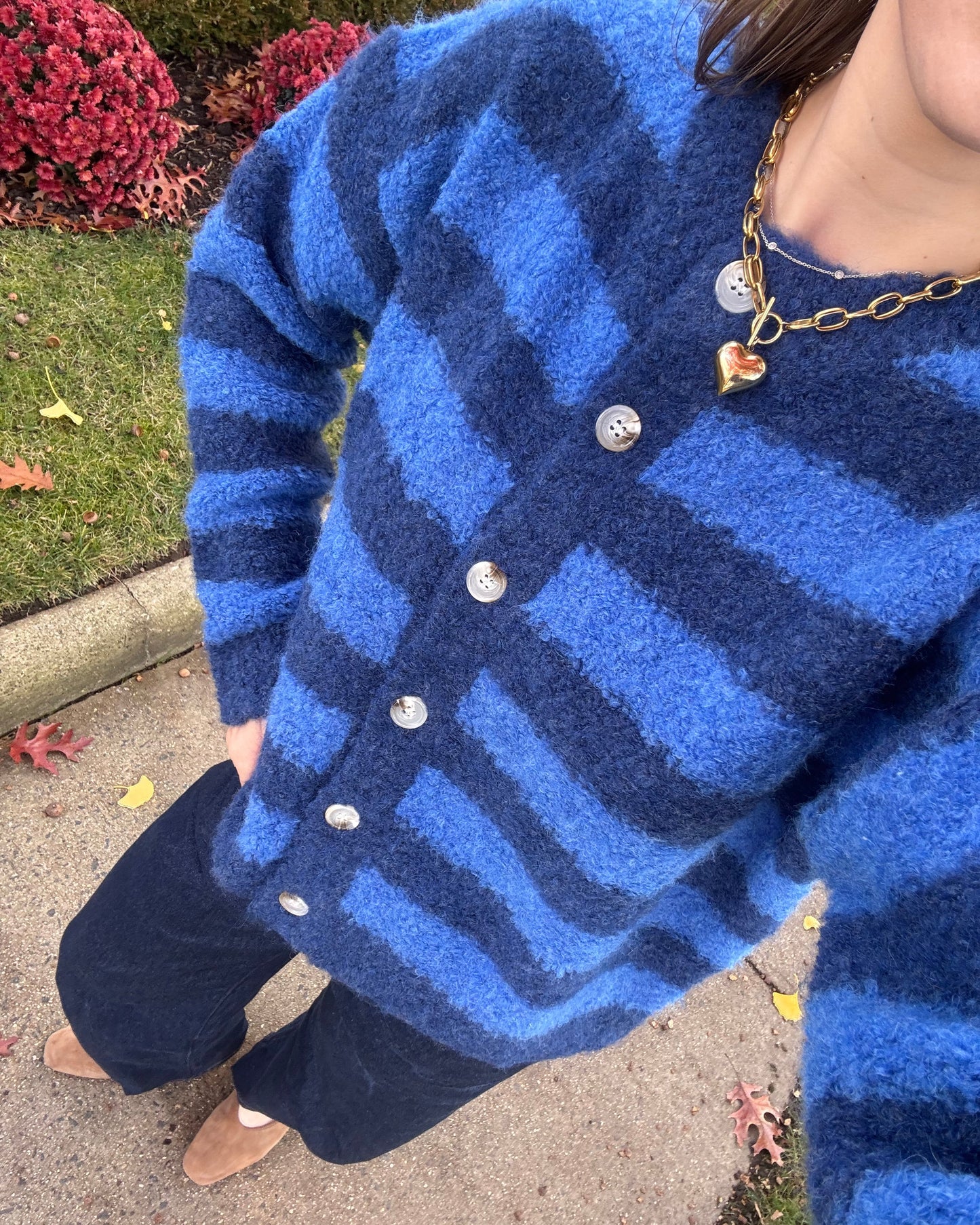 Berry Stripe Cardigan