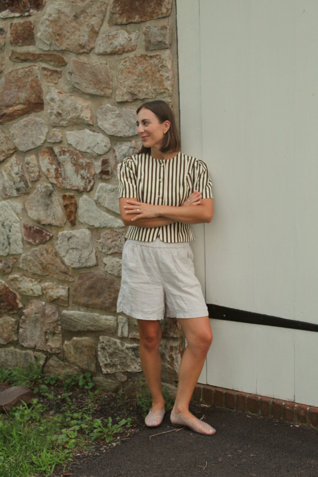 Selina Stripe Puff Sleeve Top