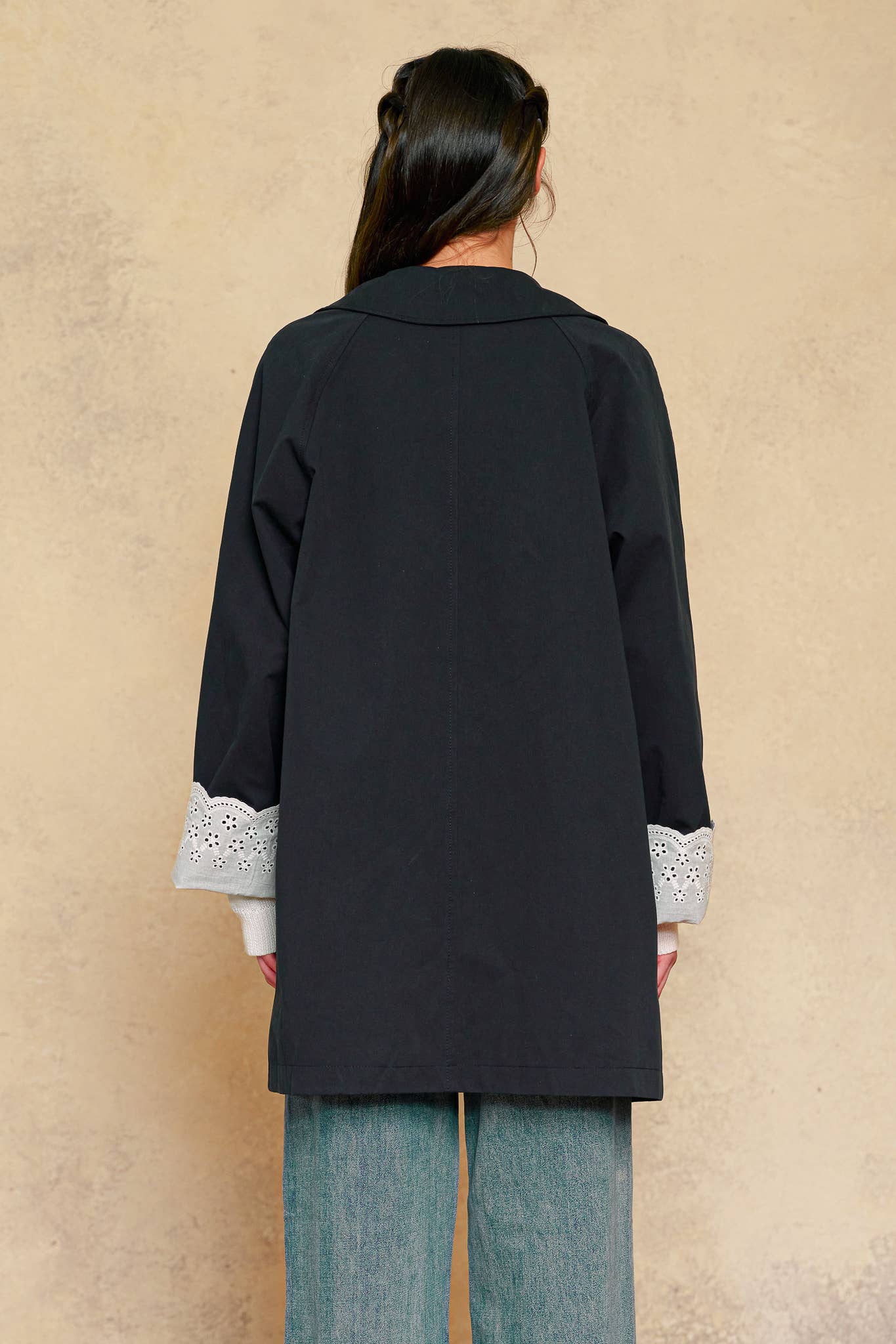 Midnight Bloom Trench Coat