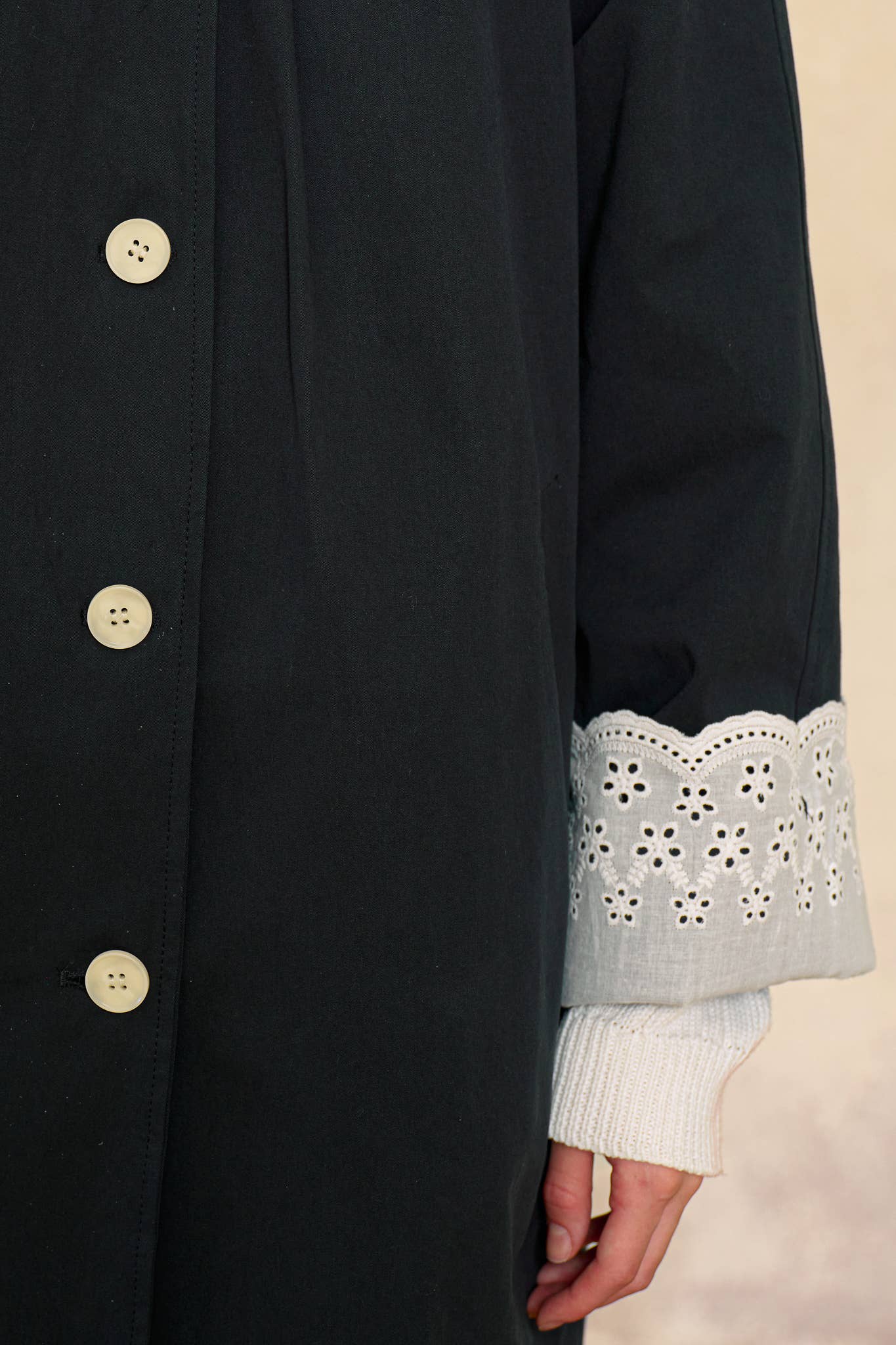 Midnight Bloom Trench Coat