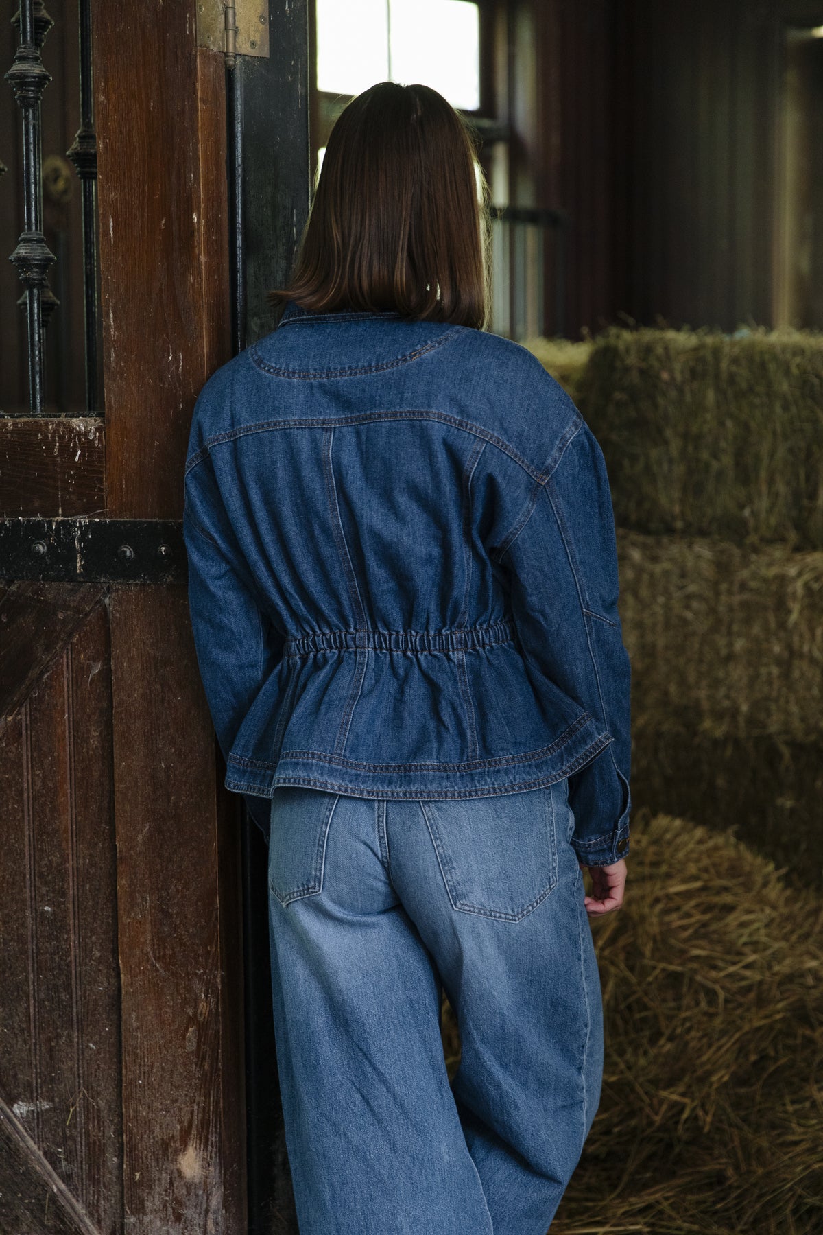 Peplum Dark Denim Jacket