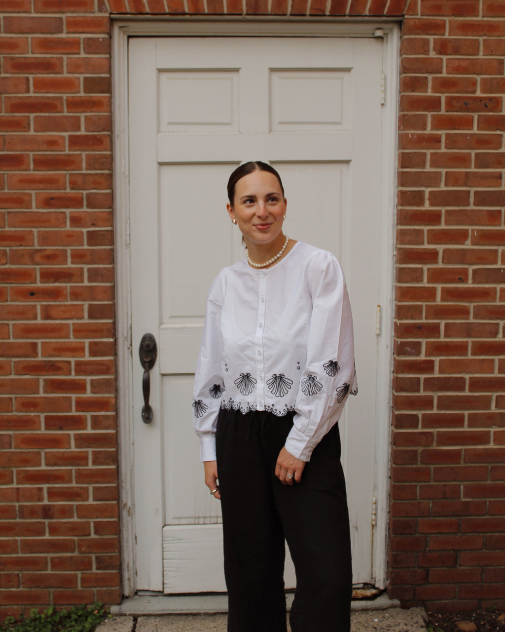 Sally Seashell Embroidered Blouse