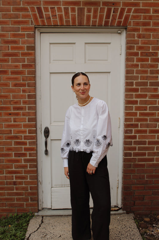 Sally Seashell Embroidered Blouse