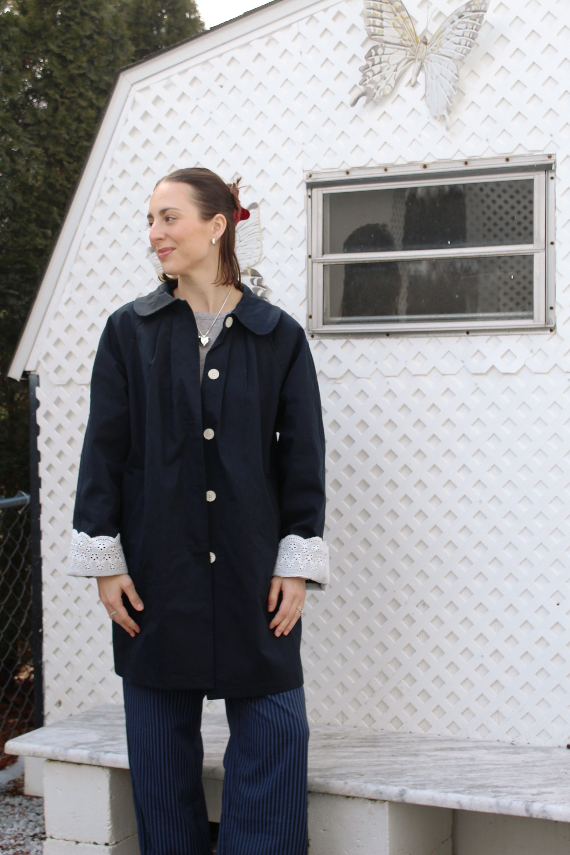 Midnight Bloom Trench Coat Robey Boutique Midnight Bloom Trench Coat Robey Boutique