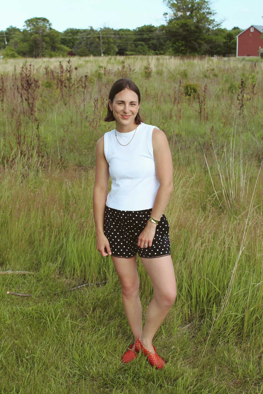 Polka Dot Satin Shorts