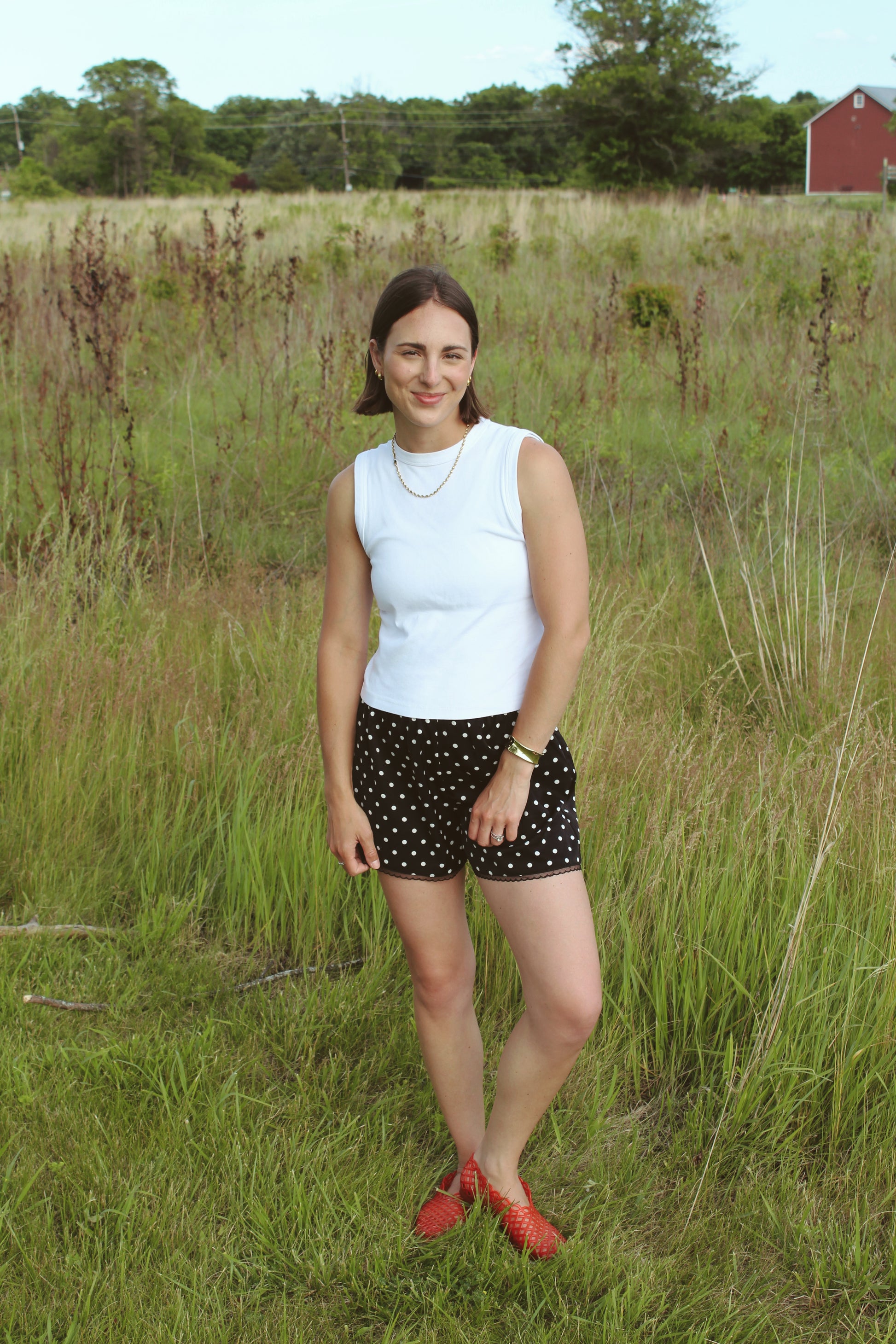 Polka Dot Satin Shorts