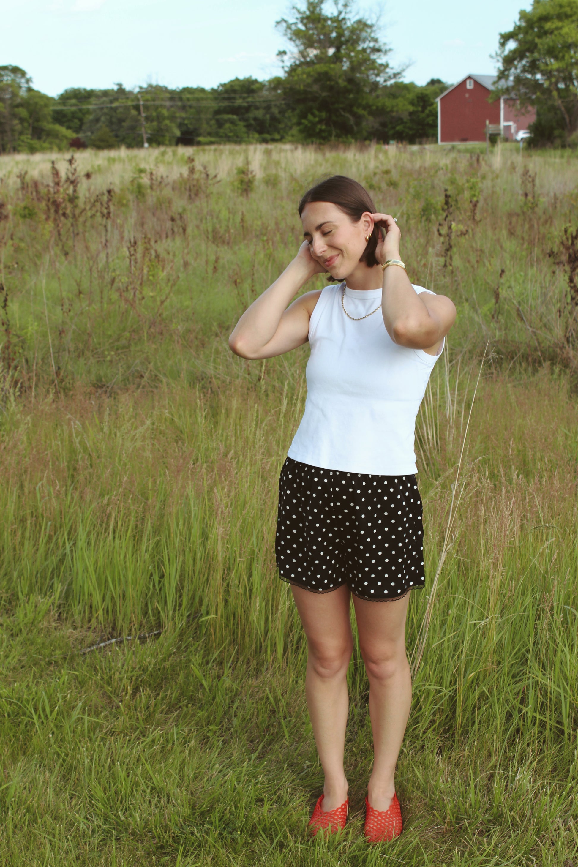 Polka Dot Satin Shorts