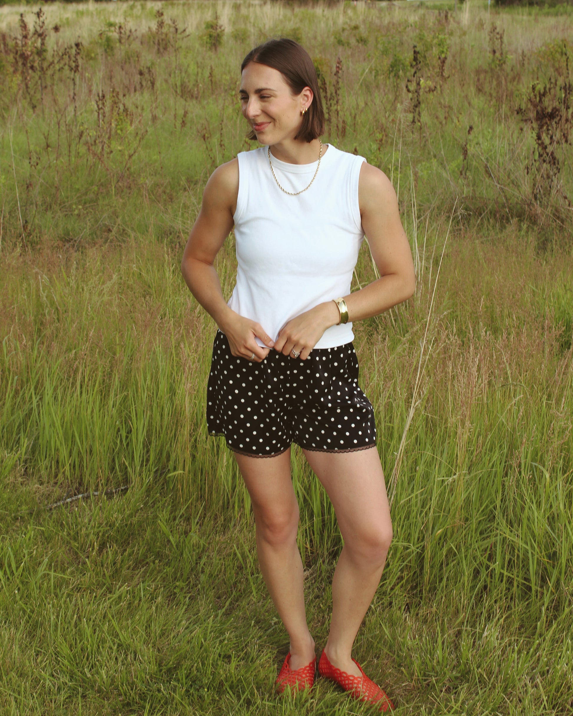 Polka Dot Satin Shorts