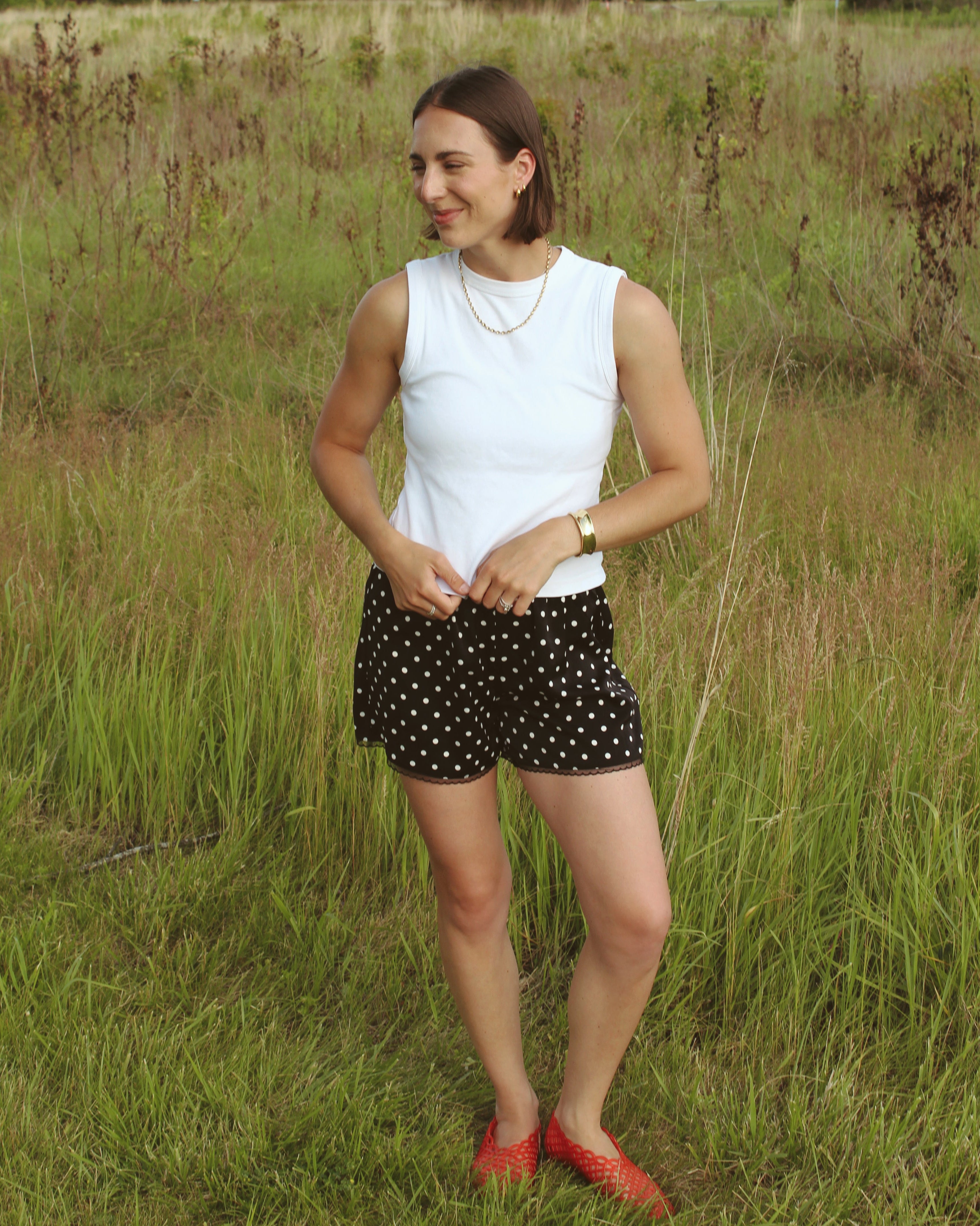 Polka Dot Satin Shorts
