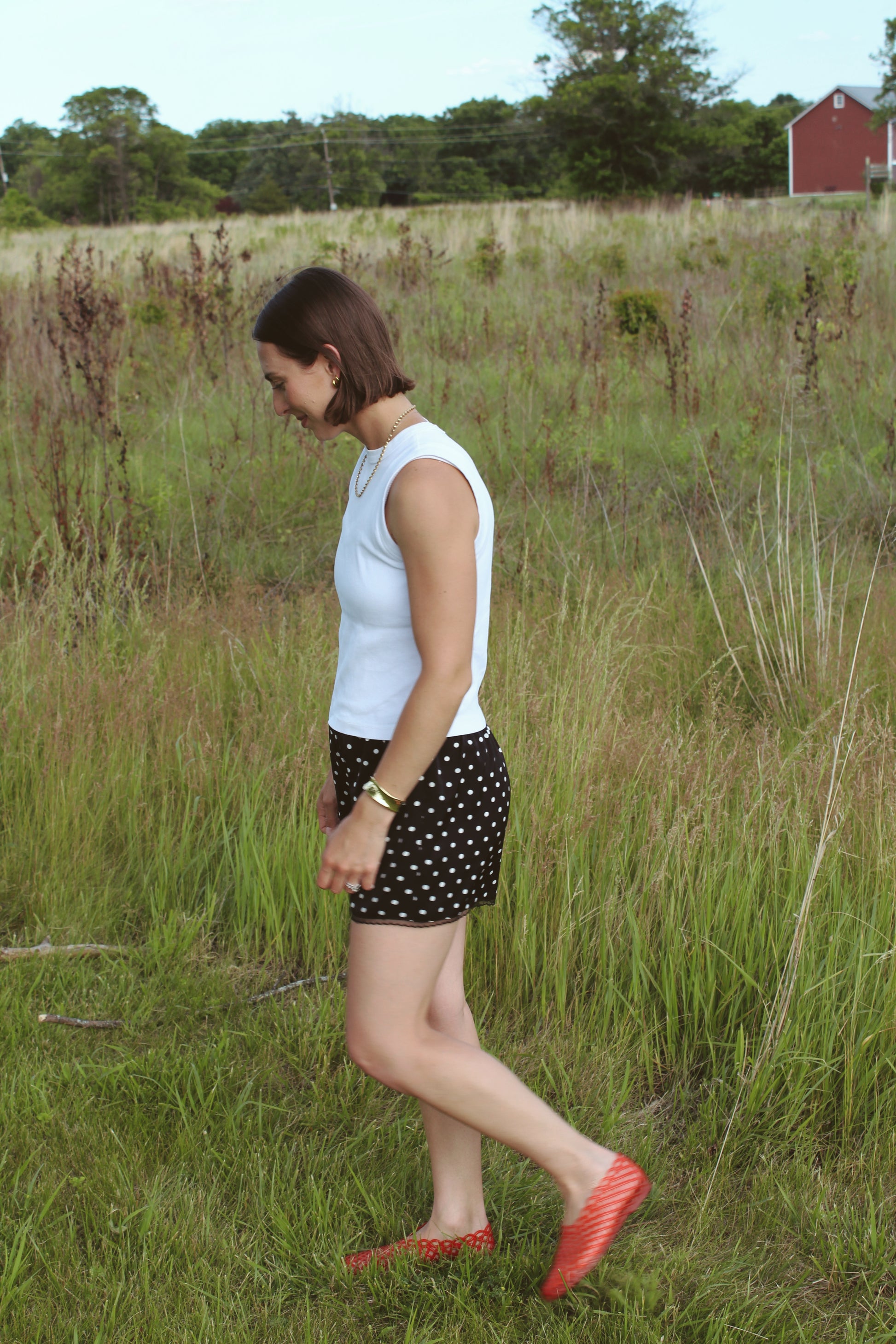 Polka Dot Satin Shorts