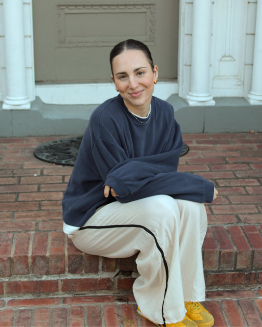 Navy Layered Crewneck