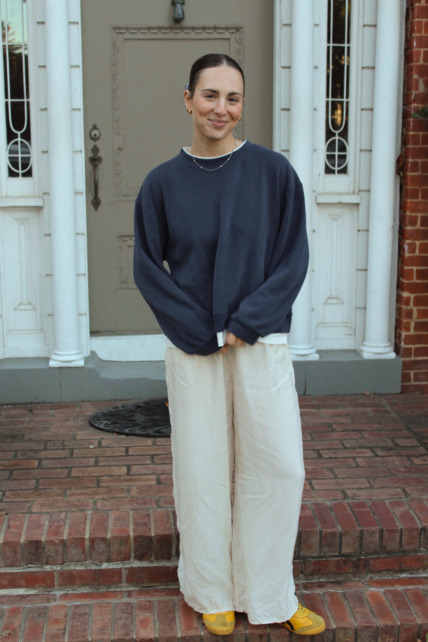 Navy Layered Crewneck