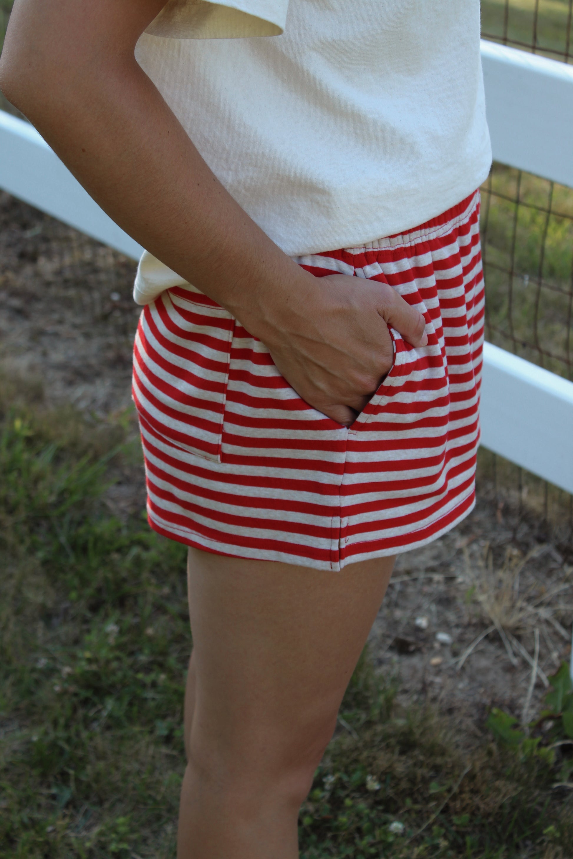 Red, White & Stripes Shorts