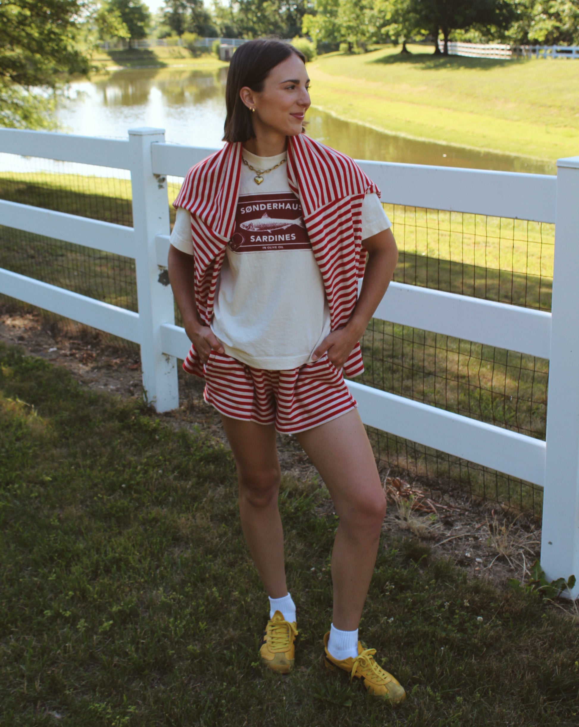 Red, White & Stripes Shorts