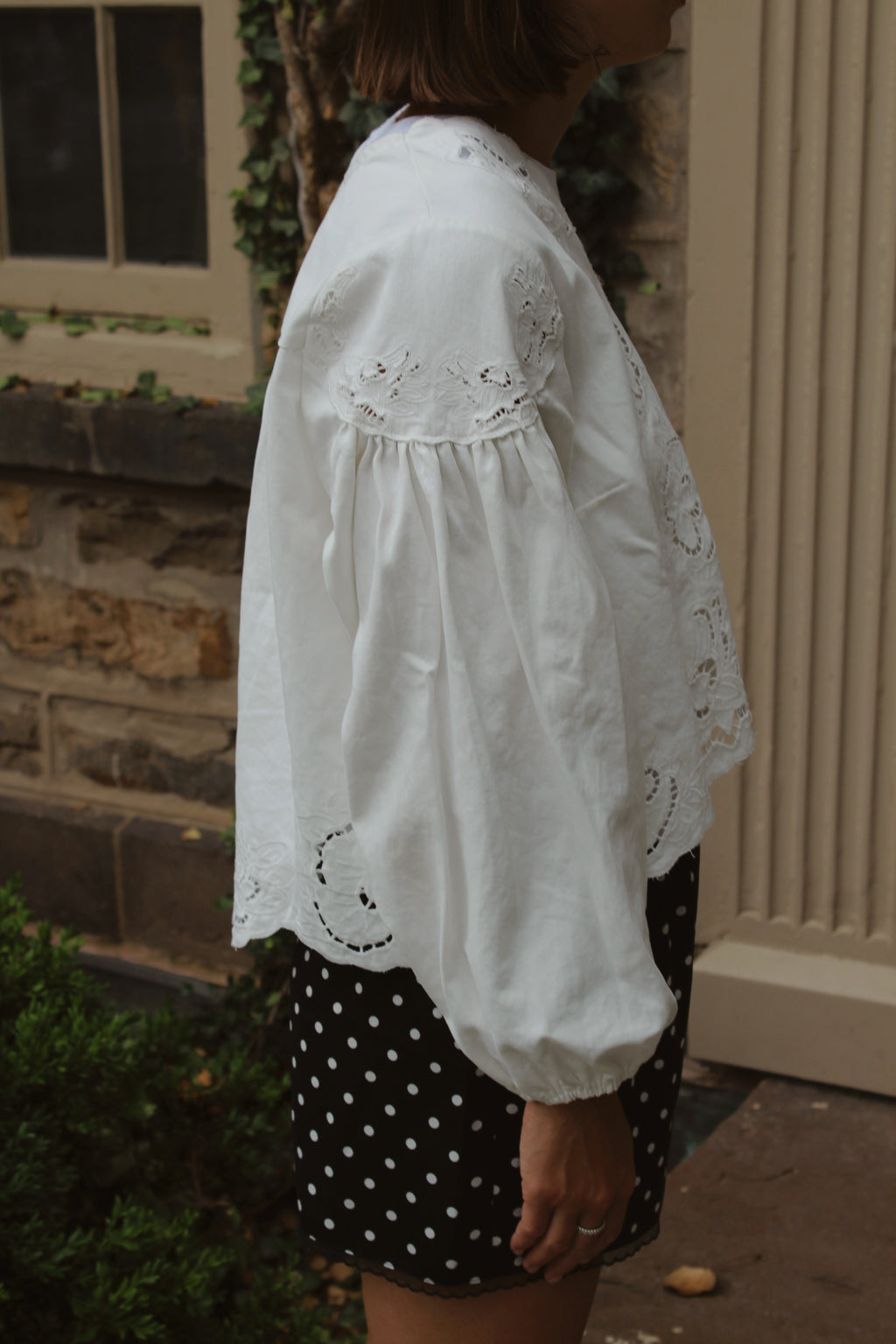 Soleil Embroidered Denim Blouse