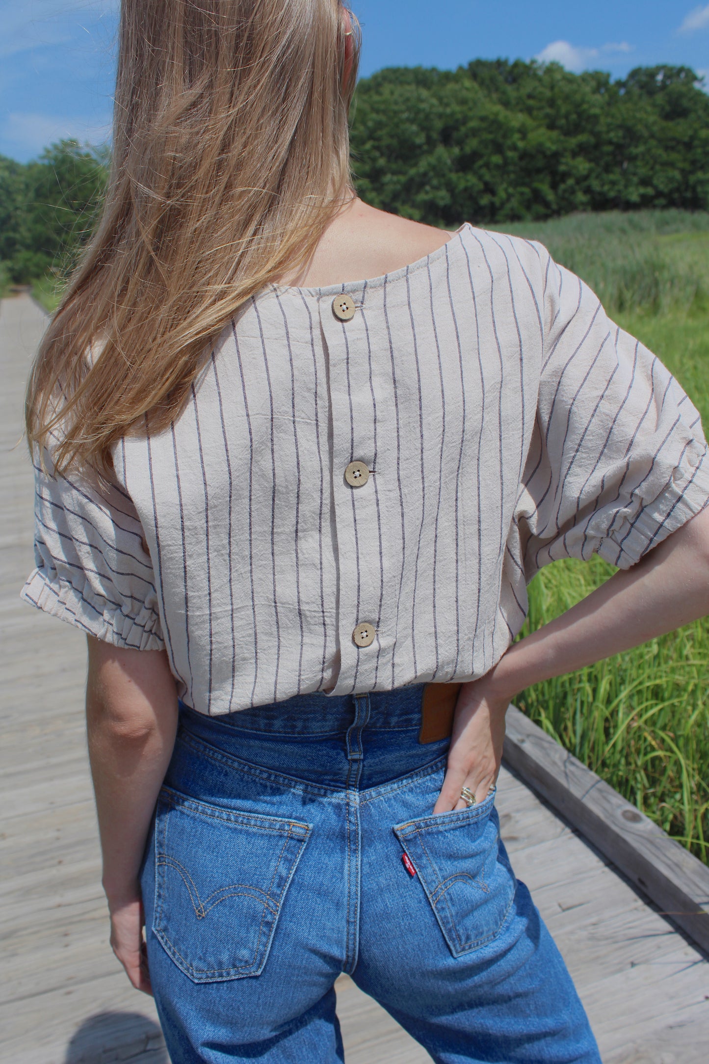 Annie Striped Crop Blouse