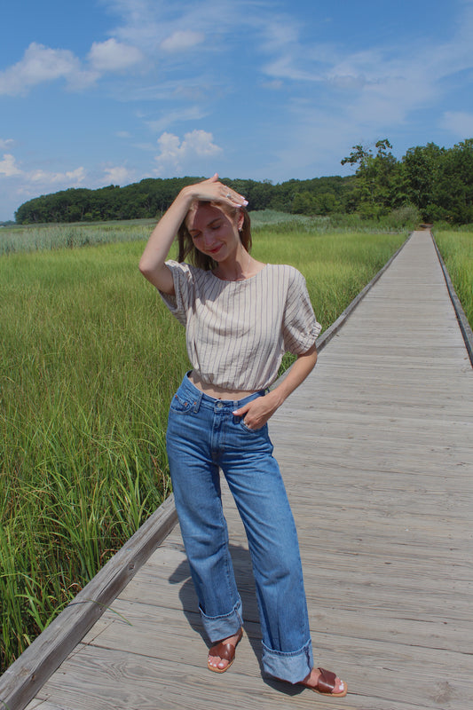 Annie Striped Crop Blouse